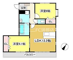 サンシャインB&T 301 ｜ 愛知県蒲郡市宝町（賃貸アパート2LDK・3階・60.40㎡） その2