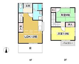 大辻貸家　三谷 1-E ｜ 愛知県蒲郡市三谷町港町通（賃貸タウンハウス2LDK・1階・66.25㎡） その2