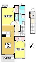 愛知県岡崎市中島町字紅蓮（賃貸アパート2LDK・2階・54.67㎡） その2