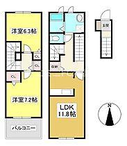 ミュゼ 203 ｜ 愛知県額田郡幸田町大字相見字新田内（賃貸アパート2LDK・2階・67.36㎡） その2