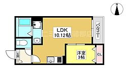 Jack hishiikeI 3階1LDKの間取り