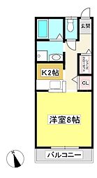 キャビンエンデバー ワンルームの間取図画像