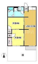 サニータウン七舗A 2LDKの間取図画像