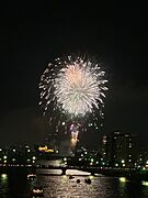 バルコニーから見た新潟花火
