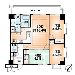 アパガーデンピア万代 3LDKの間取図画像