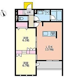 チェリーゼ 2LDKの間取図画像