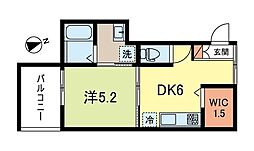 Trillium Terrace(トリリウムテラス) 1DKの間取図画像
