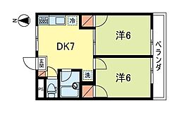 松ノ木第五ハイデンス 2DKの間取図画像