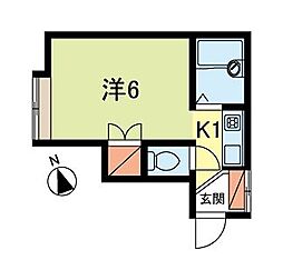 コートM 1Kの間取図画像