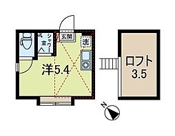 ホリノウチアパートメント ワンルームの間取図画像