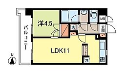 マイキャッスル新高円寺 1LDKの間取図画像