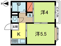 アーバンハウス壱番館 1階2Kの間取り