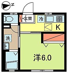 スターリーコーポ 1Kの間取図画像