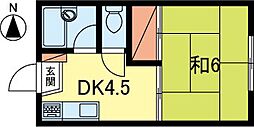 コーポ21 1DKの間取図画像