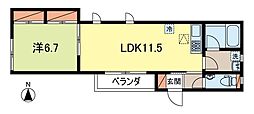nwest 1LDKの間取図画像