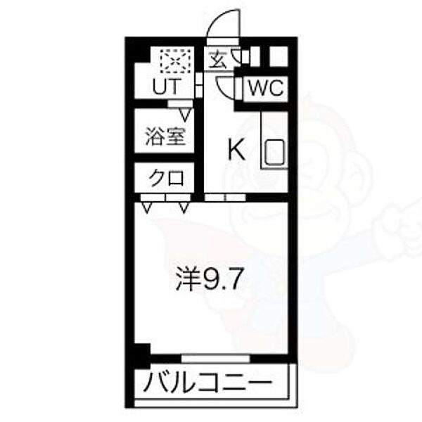 愛知県名古屋市西区万代町１丁目(賃貸マンション1K・2階・30.69㎡)の写真 その2