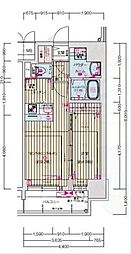 名古屋市営鶴舞線 鶴舞駅 徒歩7分の賃貸マンション 13階1LDKの間取り