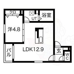 TRY 2 柳川 2階1LDKの間取り