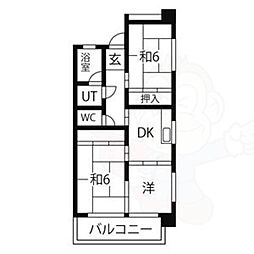 コーポ香流橋 3DKの間取図画像