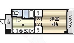 第3クインビル 2階1Kの間取り