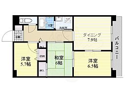ル・クォーレ 3DKの間取図画像