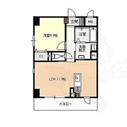 ロイヤル山王 1LDKの間取図画像