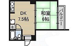 メゾンパール泉 1DKの間取図画像