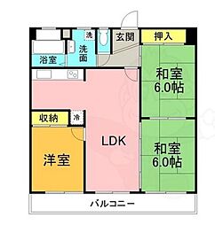 グランドミール中小田井 3LDKの間取図画像