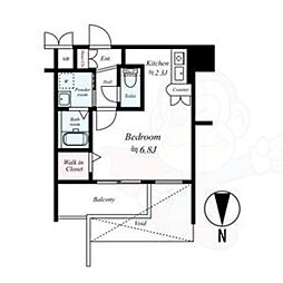 プレサンス桜通アベニュー 1Kの間取図画像
