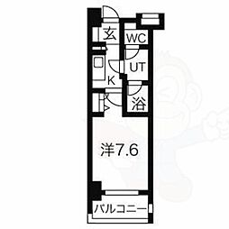 メリヴ鶴舞 1Kの間取図画像