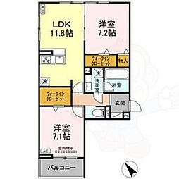 カーサ・セレナ 2LDKの間取図画像