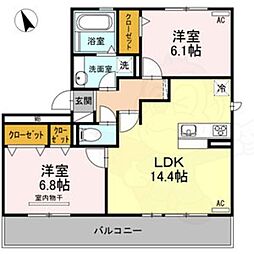 ホーリー・ギフト 2LDKの間取図画像