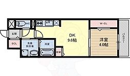ロイヤルスクエア徳川 1DKの間取図画像