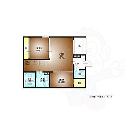 REGALEST東枇杷島 2LDKの間取図画像