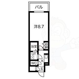 ファステート葵桜通リブレ 1Kの間取図画像