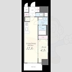 ファンフーレKOGANE 1LDKの間取図画像