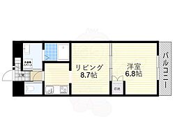 コアレジデンス 1DKの間取図画像