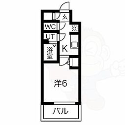 メイクス今池PRIME 1Kの間取図画像