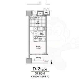 グランアベニュー栄 1DKの間取図画像
