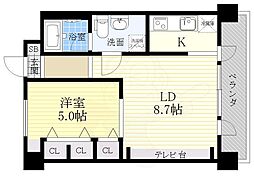 ラ・クール泉 1LDKの間取図画像