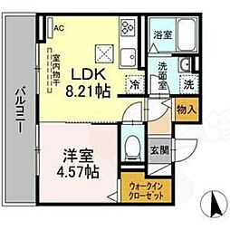 アムール岩塚 1LDKの間取図画像
