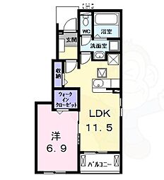ジュネス・クレア 1LDKの間取図画像