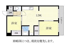 第2サンハイツ余合 2LDKの間取図画像