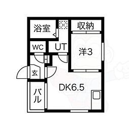 ハーモニーテラス児玉4 1DKの間取図画像