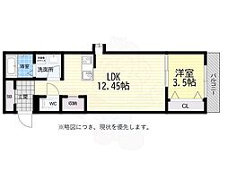 ティンガーラ須ヶ口 EAST 1LDKの間取図画像