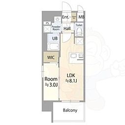 エスリード葵 広小路通 1LDKの間取図画像