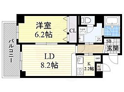 FS幅下 1LDKの間取図画像