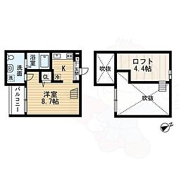Aria 1Kの間取図画像