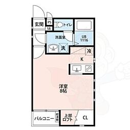 フジメゾン・セントレノ ワンルームの間取図画像