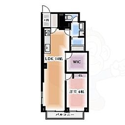 シャンボール覚王山 1LDKの間取図画像